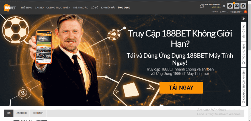 Giao diện, tốc độ truy cập 188Bet