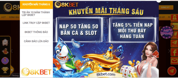 Khuyến mãi tại cổng game 8kbet?