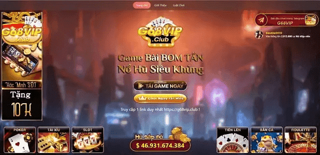 G68 Club đỉnh cao của lĩnh vực game bài đổi thưởng