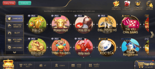 Kho game đồ sộ tại Cfun 68