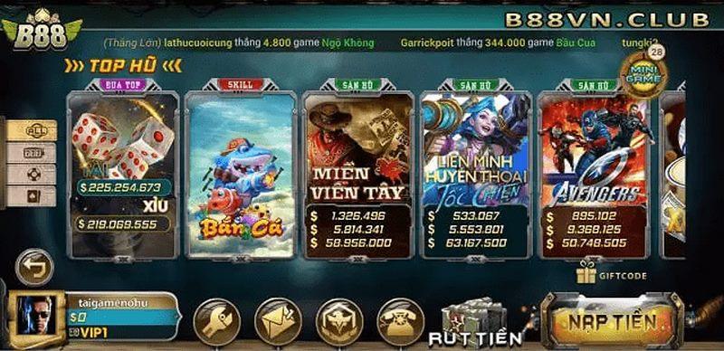 Giao diện game B88 hấp dẫn