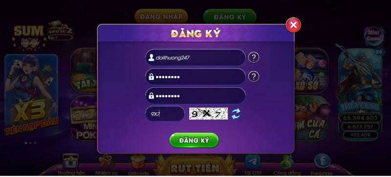 Đăng ký tài khoản game cực nhanh chóng tại Sum99 Club 