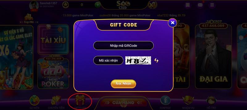 Nhập Sao Club code