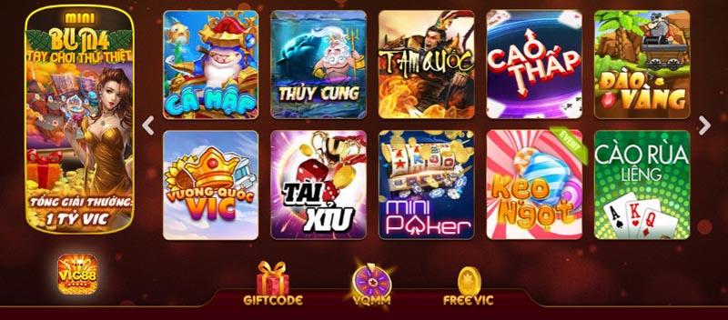 Kho game phong phú tại vic88