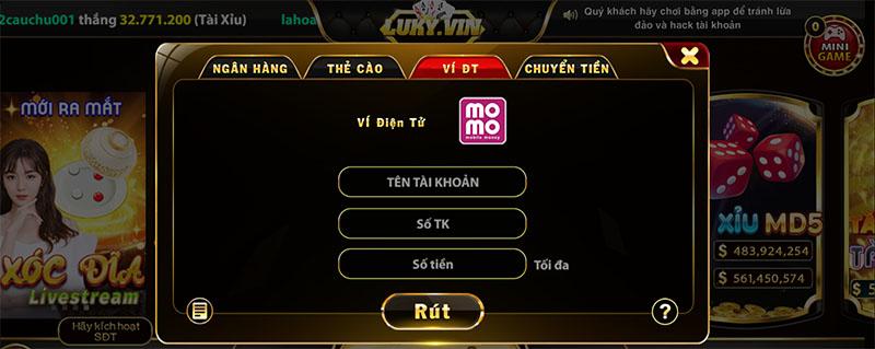 Rút tiền Luky mau chóng