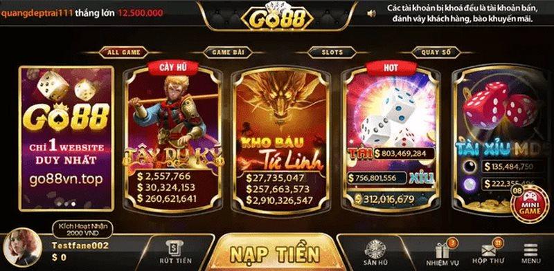 Nạp rút tiền từ cổng game vô cùng đơn giản