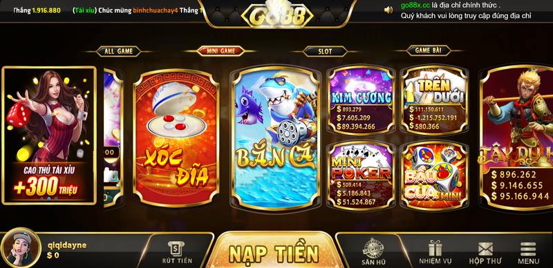 sảnh mini game hội tụ nhiều game siêu hot ăn khách