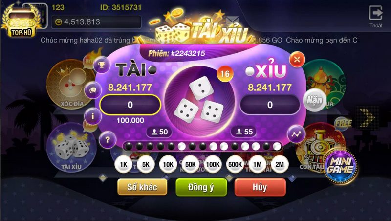 Mini game tại cổng game đặc sắc mang tới cơ hội thắng lớn