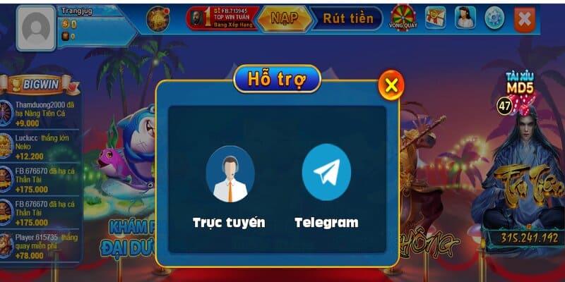 Cổng game luôn hỗ trợ người chơi mọi lúc 24/7