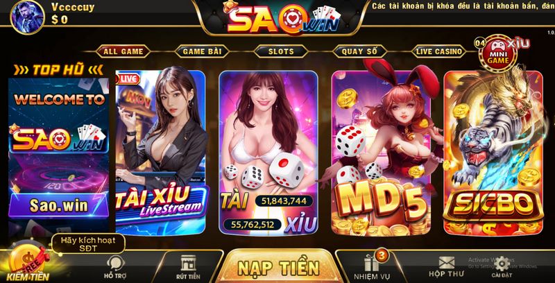 Sao win – Thương hiệu game bài đổi thưởng ăn khách bậc nhất